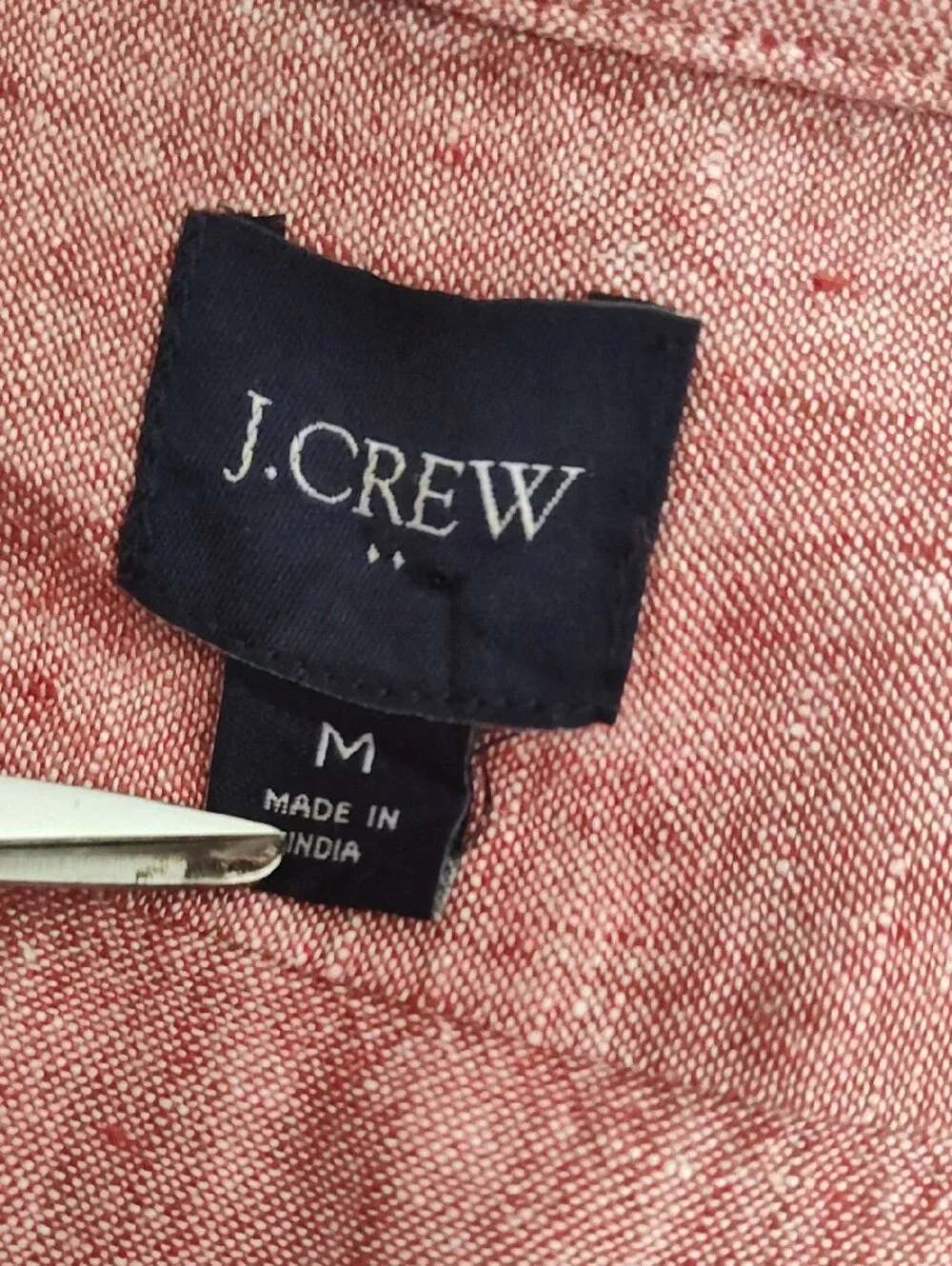 J. Crew Unisex Soft Heathered Red Linen Button-Down Shirt